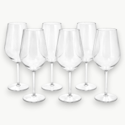 6 Calici Vino in Plastica - 550 ml - 8,5x8,5x23 Cm