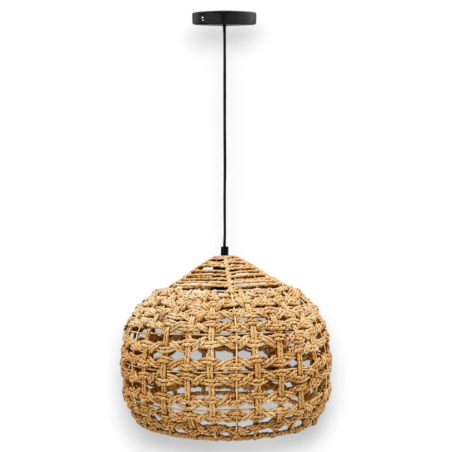 Lampadario in Corda Intrecciata Boho - 35x35x31 cm - Diamante