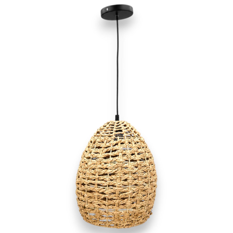 Lampadario in Corda Intrecciata Boho - 24x24x31 cm - Campana