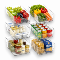 6 Cestini Organizzatore in Plastica Trasparente - 19,5x9,5x6 cm