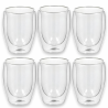 6 Bicchieri in Vetro Doppia Parete - 350 ml - 9x11,5 Cm