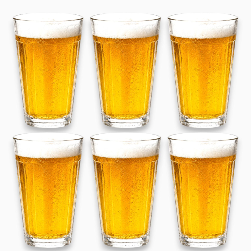 6 Bicchieri in Vetro - Americano - 450 ML - 8,5x14,5 Cm