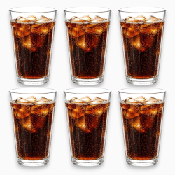 6 Bicchieri in Vetro - Americano - 345 ML - 8x13 Cm