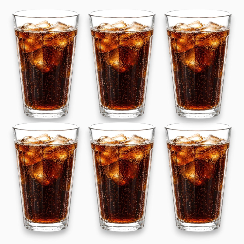 6 Bicchieri in Vetro - Americano - 345 ML - 8x13 Cm