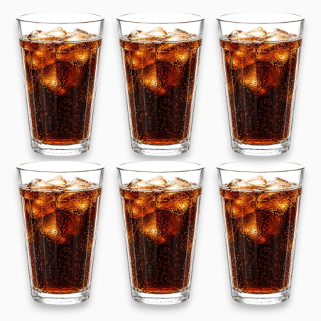 6 Bicchieri in Vetro - Americano - 345 ML - 8x13 Cm