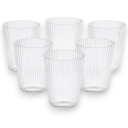 Set 6 Bicchieri in Plastica Riutilizzabili 300 ML - Effetto Vetro con 