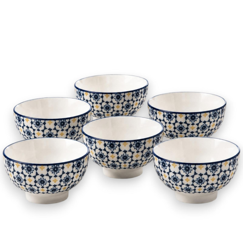 Set 6 Ciotoline in Ceramica Decorata  – Ciotole Pokè, Sushi, Minestre 
