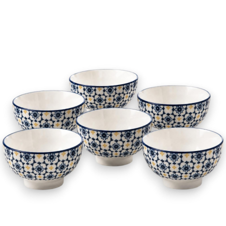 Set 6 Ciotoline in Ceramica Decorata  – Ciotole Pokè, Sushi, Minestre 