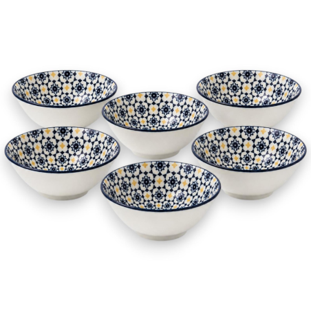 Set 6 Ciotoline in Ceramica Decorata  – Ciotole Pokè, Sushi, Minestre 