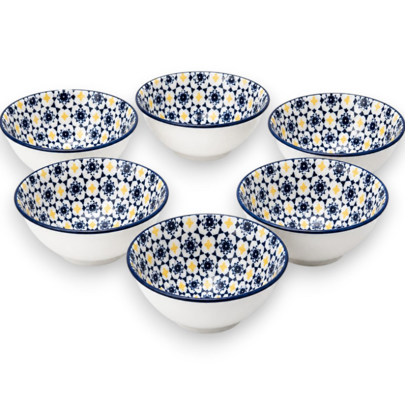 Set 6 Ciotoline in Ceramica Decorata  – Ciotole Pokè, Sushi, Minestre 