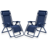 Set 2 Sedie Sdraio Pieghevole Con Cuscino  - Cordonata - 65x90x110 Cm 