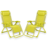 Set 2 Sedie Sdraio Pieghevole Con Cuscino  - Cordonata - 65x90x110 Cm 