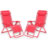 Set 2 Sedie Sdraio Pieghevole Con Cuscino  - Cordonata - 65x90x110 Cm 