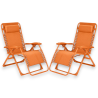 Set 2 Sedie Sdraio Pieghevole Con Cuscino  - Cordonata - 65x90x110 Cm 
