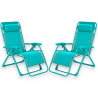 Set 2 Sedie Sdraio Pieghevole Con Cuscino  - Cordonata - 65x90x110 Cm 