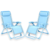 Set 2 Sedie Sdraio Pieghevole Con Cuscino  - Cordonata - 65x90x110 Cm 
