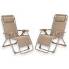 Set 2 Sedie Sdraio Pieghevole Con Cuscino  - Cordonata - 65x90x110 Cm 