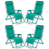 Set 4 Sedie Sdraio Pieghevole Con Cuscino  - Cordonata - 65x90x110 Cm 