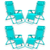 Set 4 Sedie Sdraio Pieghevole Con Cuscino  - Cordonata - 65x90x110 Cm 