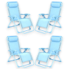 Set 4 Sedie Sdraio Pieghevole Con Cuscino  - Cordonata - 65x90x110 Cm 