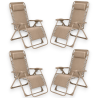 Set 4 Sedie Sdraio Pieghevole Con Cuscino  - Cordonata - 65x90x110 Cm 