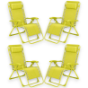 Set 4 Sedie Sdraio Pieghevole Con Cuscino  - Cordonata - 65x90x110 Cm 