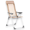 Sedia Spiaggina Alta Pieghevole in Alluminio - 58x38x110 Cm - Tortora