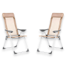 Set 2 Sedie Spiaggina Alta Pieghevole in Alluminio - 58x38x110 Cm - To