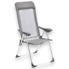 Sedia Spiaggina Alta Pieghevole in Alluminio - 58x38x110 Cm - Grigio