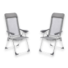 Set 2 Sedie Spiaggina Alta Pieghevole in Alluminio - 58x38x110 Cm - Gr