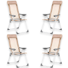 Set 4 Sedie Spiaggina Alta Pieghevole in Alluminio - 58x38x110 Cm - To