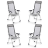 Set 4 Sedie Spiaggina Alta Pieghevole in Alluminio - 58x38x110 Cm - Gr