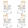 Set 4 Sedie Spiaggina Alta Pieghevole in Alluminio - 58x38x110 Cm - Pa