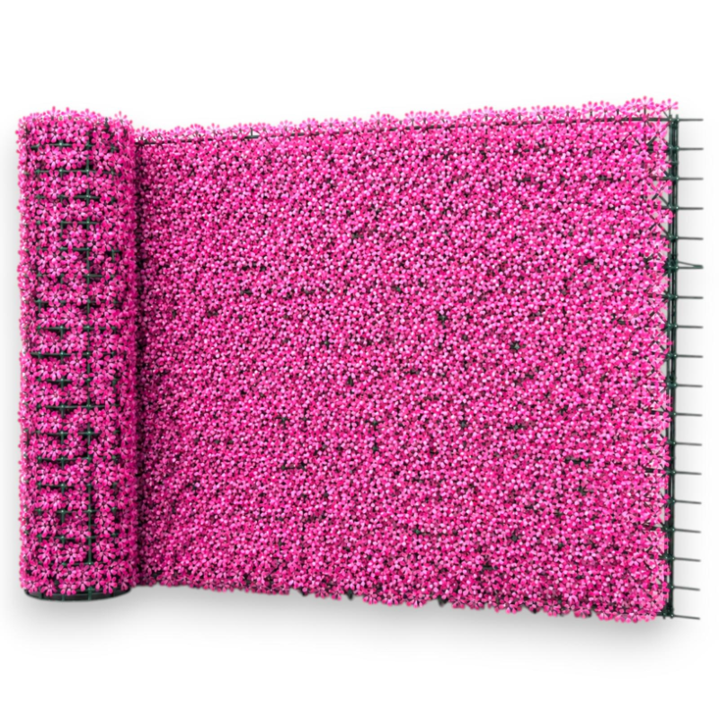 Siepe Artificiale - 1x3 MT - Fiori Rosa