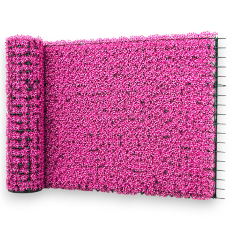 Siepe Artificiale - 1x3 MT - Fiori Rosa