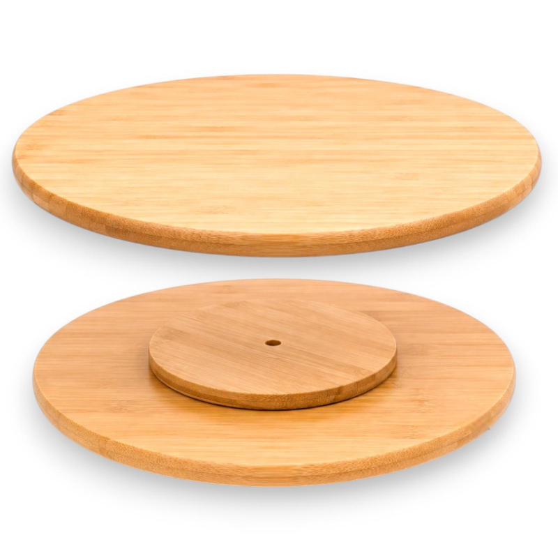 Piatto rotondo girevole in legno 40 cm