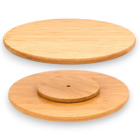 Piatto rotondo girevole in legno 40 cm