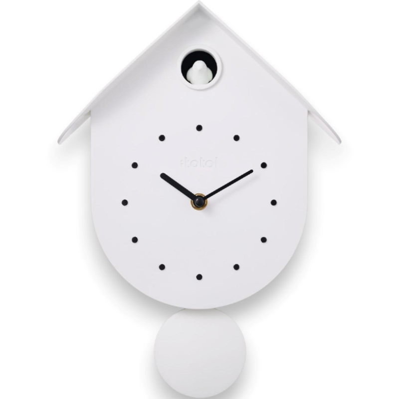 I Total - Orologio da Parete a Cucù - Uccellino Bianco - 24x32 cm
