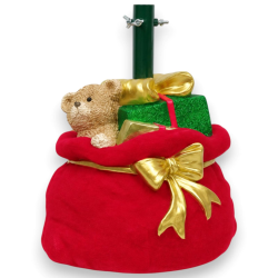 Base Albero Sacco Rosso Floccato - Resina - 38x30x47 Cm