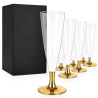 60 Bicchieri Flute in Plastica - 120 ML - Gambo Oro