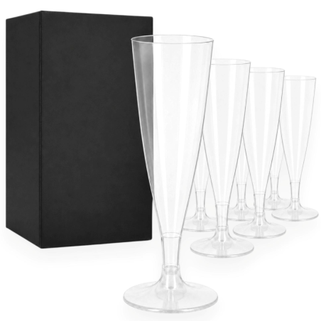 Bicchiere Flute in Plastica - 120 ML - Gambo Trasparente