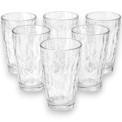 Set 6 Bicchieri in Vetro Martellato - Effetto Diamante - 470 ML