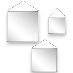Set 3 Specchi con Cornice in Metallo - Quadrato