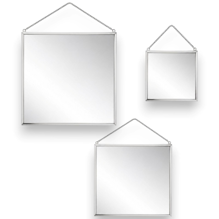 Set 3 Specchi con Cornice in Metallo - Quadrato