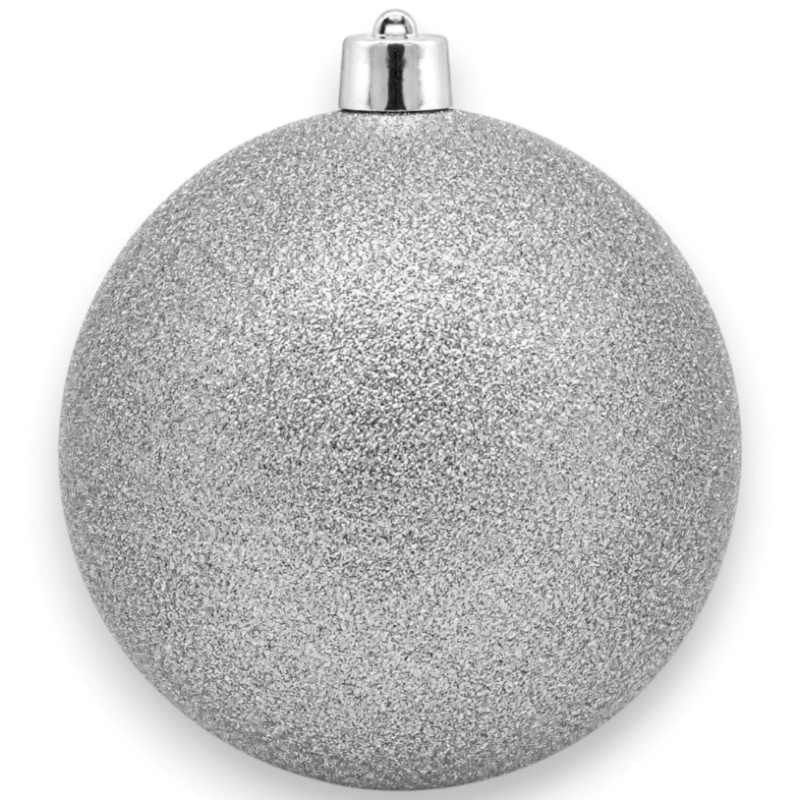 Palla Natale - GLITTER - 20 Cm - Argento