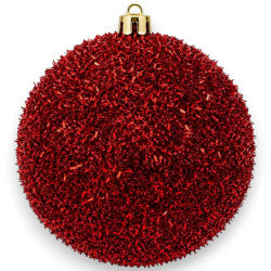 Palla Natale - TINSEL- 20 Cm - Rosso