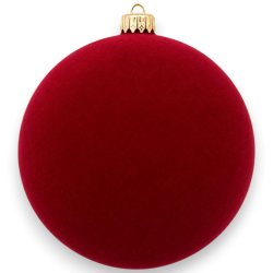 Palla Natale - FLOCCATA - Bordeaux - 15 Cm