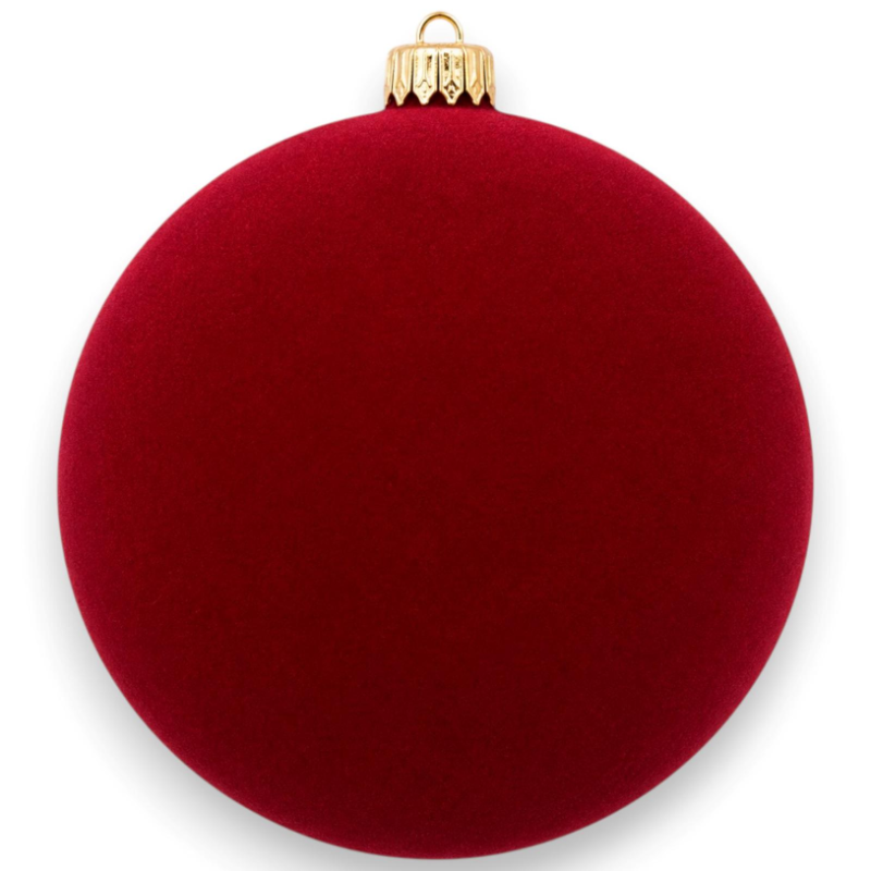 Palla Natale - FLOCCATA - Bordeaux - 15 Cm