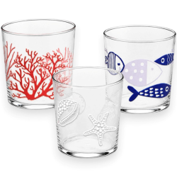 Set 3 Bicchieri - Decorazione Marino - 360 Ml