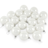 Set 20 Palline in Vetro Bianco Perlato Ø 8 cm Eleganti con Effetto Per